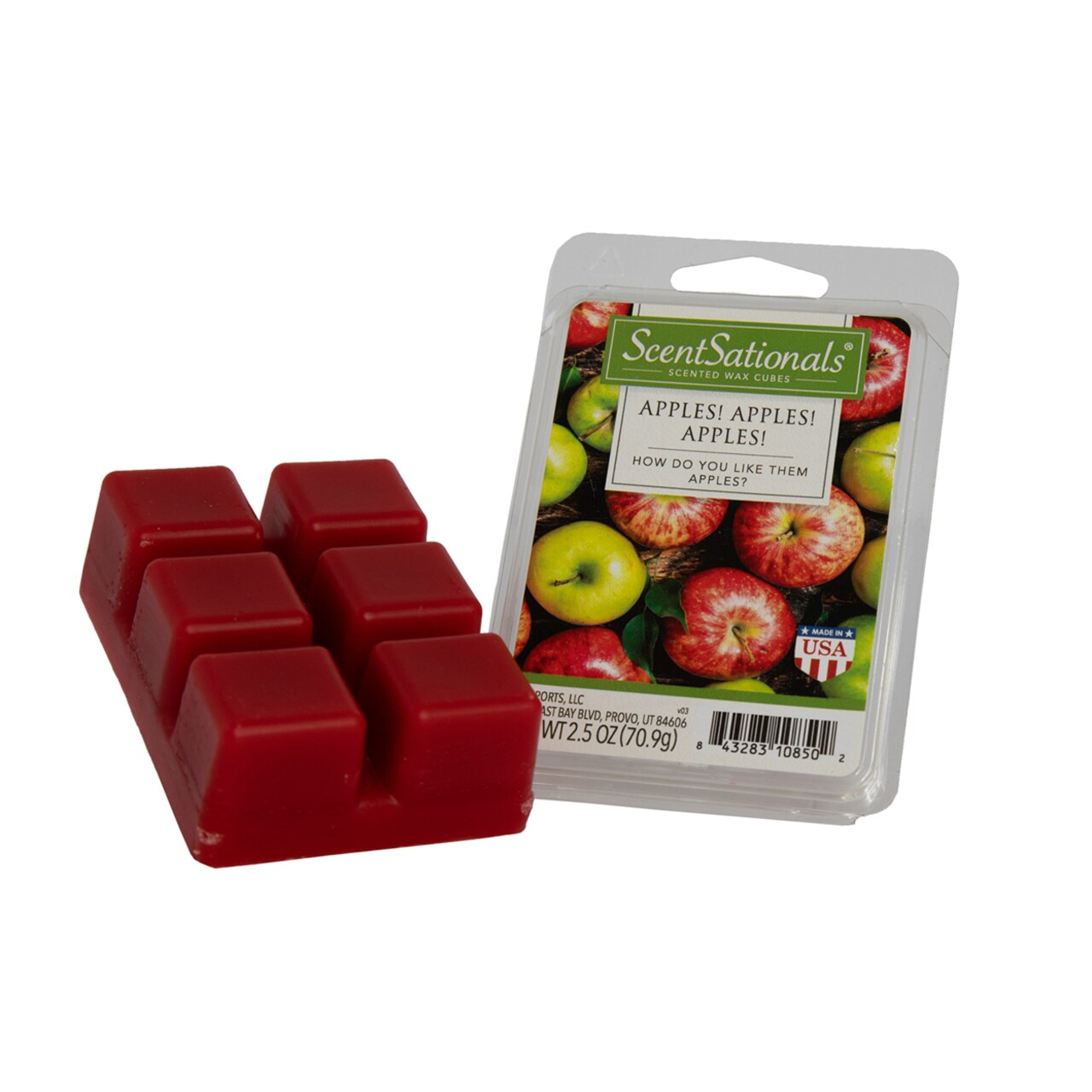 Scentsationals 2.5 oz Apples, Apples, Apples Scented Fragrant Wax Melts - 6 Scented Wax Cubes